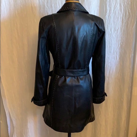 Vakko Sport Leather Coat - Picture 7 of 11
